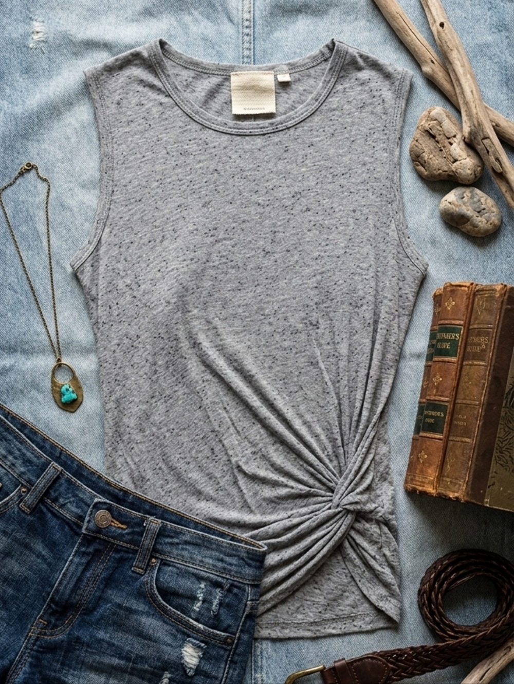 Madewell Speckled Twist Tunic Tank